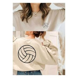 Volleyball Sweatshirt, Back And Front Design, Women's Volleyball Hoodie, Beach Volleyball Clothing, Gift For Volleyball