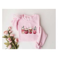 Valentine Sweatshirt,Valentine Coffee Heart Sweatshirt,Womens Cute Valentine Shirt, Love Sweatshirt,Women Valentine Swea