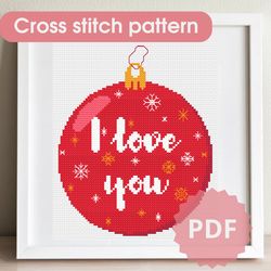 Cross stitch pattern Christmas ball, Cross stitch chart PDF, Christmas gift idea DIY