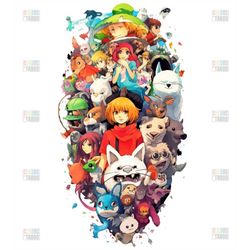 Studio Ghibli Gift Cute Anime Shirt for Girls and Boys | SVG, PNG, PDF, genshin gift, anime lover tee, Studio Ghibli Pos