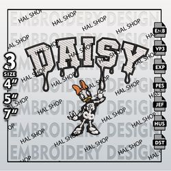 Halloween Embroidery Files, Machine Embroidery, Daisy Duck Skeleton Drop Name Embroidery Designs, Disney Halloween