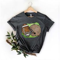 Football Helmet T-Shirt, Leopard Cheetah Football Shirt Game day night shirt Football is life shirt, Cute Football lover