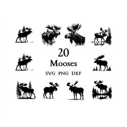 Moose Svg, Moose Bundle, Moose clipart, Moose png, Moose Cut Files for Cricut, Cute Moose, Baby Moose, Svg Bundle