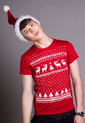 Mens / Festive / Christmas / Christmas Jumper style tee / Christmas T-shirt / Christmas tshirt / Reindeer / Christmas Cl