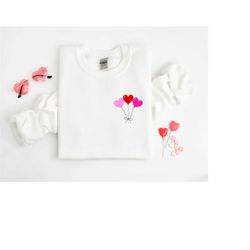 Heart Balloons Shirt, Girls Shirt, Heart Valentine Shirt, Cute Valentines Day Shirt, Heart Unisex Shirt, Valentines Shir