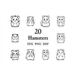 Hamster Svg Bundle , Hamster Svg , Cut Files for Cricut And Laser Engraving , 20 Svg, Png, and Dxf Files Combined in One