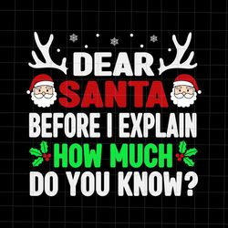 Dear Santa Before I Explain How Much Do You Know Svg, Funny Santa Quote Svg, Dear Santa Svg, Santa C