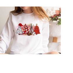 Baseball Christmas Trees Sweatshirt,Christmas Family Shirt,Christmas Gift,Holiday Gift,Christmas Family Matching Shirt,B