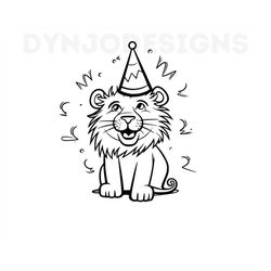 Birthday Lion Svg, Birthday Card Svg, Birthday Lion Clipart, Happy birthday boy and girl, Kids First Birthday Lion Png