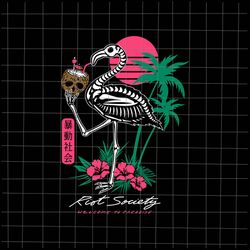 Riot Society Svg, Skeleton Flamingo Svg Welcome To Paradise Svg, Cricut and Silhouette