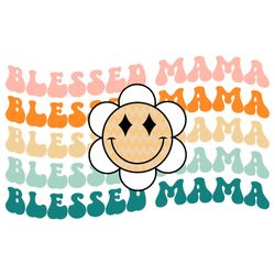 Blessed Smile Face Daisy Mama Gift PNG