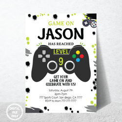 Personalized File Video Games Invitation PNG File Only, Video Games Invites Birthday Png, Instant Download Video Games