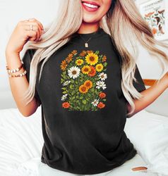 Wildflower Tshirt, Wild Flowers Shirt, Ladies Shirts,