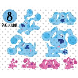 8pcs, Blue SVG bundle, blues  svg, magenta svg, dog blue svg