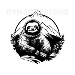 Sloth In Mountains , Sloth Svg