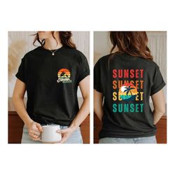 Retro Summer Paradise Shirt, 2 Sided Sunset Shirt, Palm Tree Shirt, Girl's Trip Shirt, Vacation Shirt, Adventure Shirt,