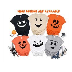 Custom Halloween Shirt, Personalized Halloween Party Group Shirt, Custom Halloween Pumpkin Family Face Matching Shirt, H