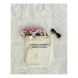 Custom University Tote Bag, Book Bag, Personalized Tote, Custom University Tote Bag, Shopping Tote Bag, Personalized Col