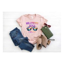 Hollywood Beach 2023 Shirt, Summer Sunglasses Shirt, Beach Vacation Shirt, Summer Trip Shirt, Gift For Holiday, Family V