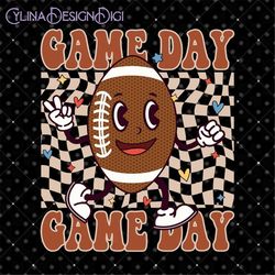 Distressed Retro Game Day png, Checkered Game Day Png, Football Game Day Png, Football Lover Png, Football Mom Png, Retr