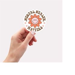 Boho Flower Water Bottle Sticker, Mental Health Matters Sticker, Funny Water Bottle Sticker, Hydro Sticker, Drink Water