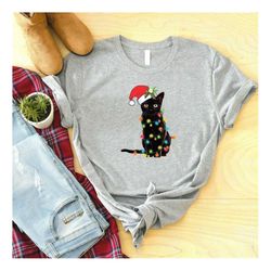 Christmas Cat Lights Shirt, Merry Christmas Shirt, Christmas Outfit, Funny Christmas, Christmas Shirt, Christmas Gifts,
