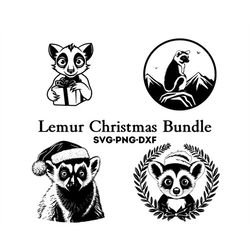Lemur Christmas Bundle , Lemur Svg , Christmas Designs