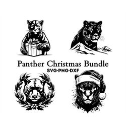Panther Christmas Bundle , Panther Svg , Christmas Designs