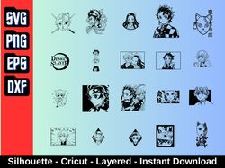 Anime Bundle SVG Digital Download , Japanese SVG , Anime Silhouette,| Anime Character , Kawaii svg , Anime svg