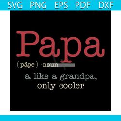 Papa noun a like a grandpa only cooler svg, fathers day svg, papa svg, like grandpa svg, only cooler svg, happy fathers