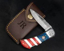 Carbon-steel-Knife "Folding-knife-with sheath fixed-blade-Camping-knife, Bowie-knife, Handmade-Knives, Gifts-For-Men.