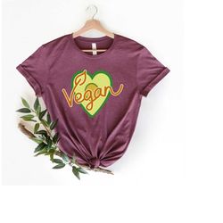 Peace Love Vegan Shirt, Veggie Heart, vegan vibes shirt, Gift for Vegetarian , powered by plants, Gift for Vegan Friends