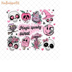 Magic Spooky Sweet Png, Sweet Halloween Png, Magic Halloween Png, Sweet Spooky Png, Cute Ghost Halloween Png, Funny Skul