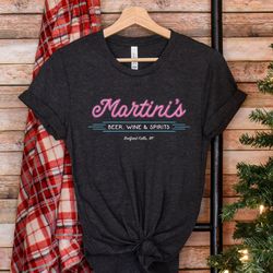 Martinis Bar, Its A Wonderful Life, Bedford Falls Shirt, Holiday Movie Shirt, fictional logo shirt for men, classic Chri