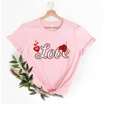 Love Heart Valentines day Shirt,  Cute Happy Valentines Day shirt, gift for her Valentines day, womens shirt, gift for h