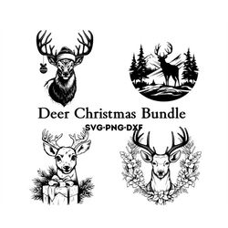 Deer Christmas Bundle , Deer Svg , Christmas Designs