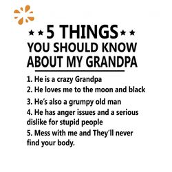 5 things you should know about my grandpa svg, fathers day svg, happy fathers day, father gift svg, daddy svg, daddy gif