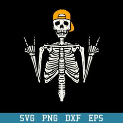 Rocker Skater Skeleton Cap Cool Halloween Svg, Halloween Svg, Png Dxf Eps Digital File