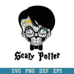 Scary Potter Sugar Skull Wizard Halloween Svg, Halloween Svg, Png Dxf Eps Digital File