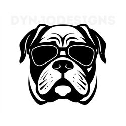 Hond met zonnebril, hond Svg, Bulldog Svg, Bulldog Clipart, Bulldog Png, Bulldog hoofd, Bulldog gesneden bestanden voor