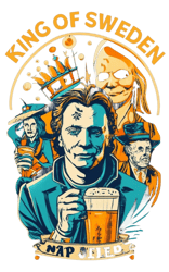 Michael Myers drinking moon beer with text "Mr. King of Sweden"