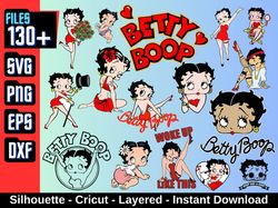 Betty Boop SVG Bundle, LAYERED Betty Boop,SVG, Easy Cut,Tshirt print Betty Boop Png,Instant Download,Cricut Cut File,Sil