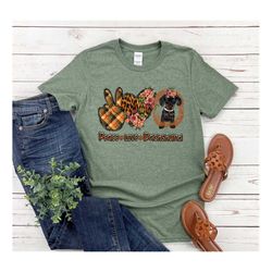 Peace Love Dachshund Shirt, Floral Dachshund Mom Shirt, Cute Dog Mom Gifts, Dog Lover Shirt, Pet Owner Shirt, Love Dachs