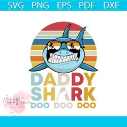 Vintage daddy shark doo doo svg, fathers day svg, happy fathers day, father gift svg, daddy svg, daddy gift, daddy life,