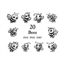 Bee Svg, Bee Bundle, Bee clipart, Bee png,  Bee Cut Files for Cricut,  Cute Bee, Baby Bee, Svg Bundle
