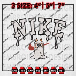 NIke Spooky Chilli Heeler Embroidery files, Bluey Halloween Embroidery, Spooky Bluey Machine Embroidery Designs