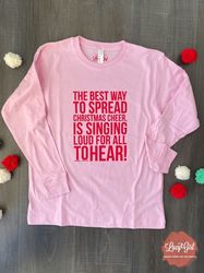 youth  elf movie quote graphic tee | buddy the elf movie tee | holiday long sleeve tee | pink long sleeve graphic tee |