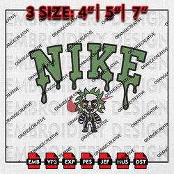 NIke Beetlejuice Embroidery, Horror Characters Embroidery Designs, Halloween Machine Embroidery Pattern