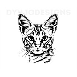 Bengal Cat Head Svg , Cat Svg , Cut Files for Cricut And Laser Engraving , 1 Svg, Png, and Dxf File