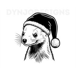 Santa Weasel , Weasel Svg , Christmas Designs